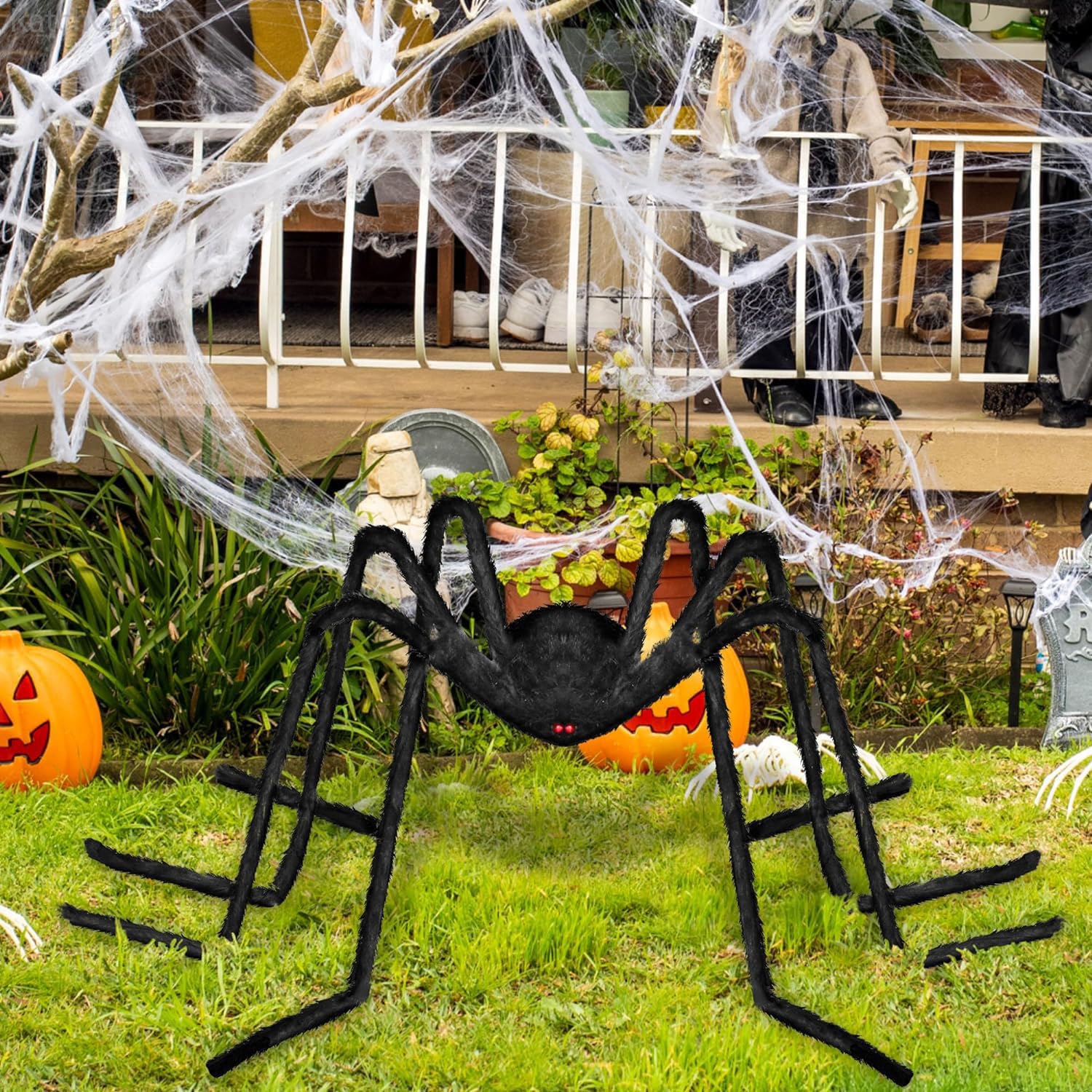 6 Ragni Pelosi Decorazioni Halloween - Giganti E Realistici Per Interni/Esterni