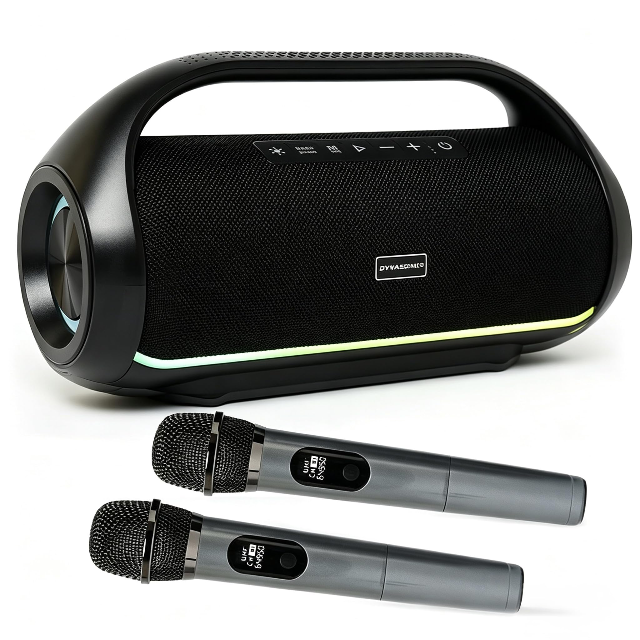 DYNASONIC S90 Altoparlante Bluetooth portatile impermeabile IPX5 wireless stereo con luci LED Micro-SD USB
