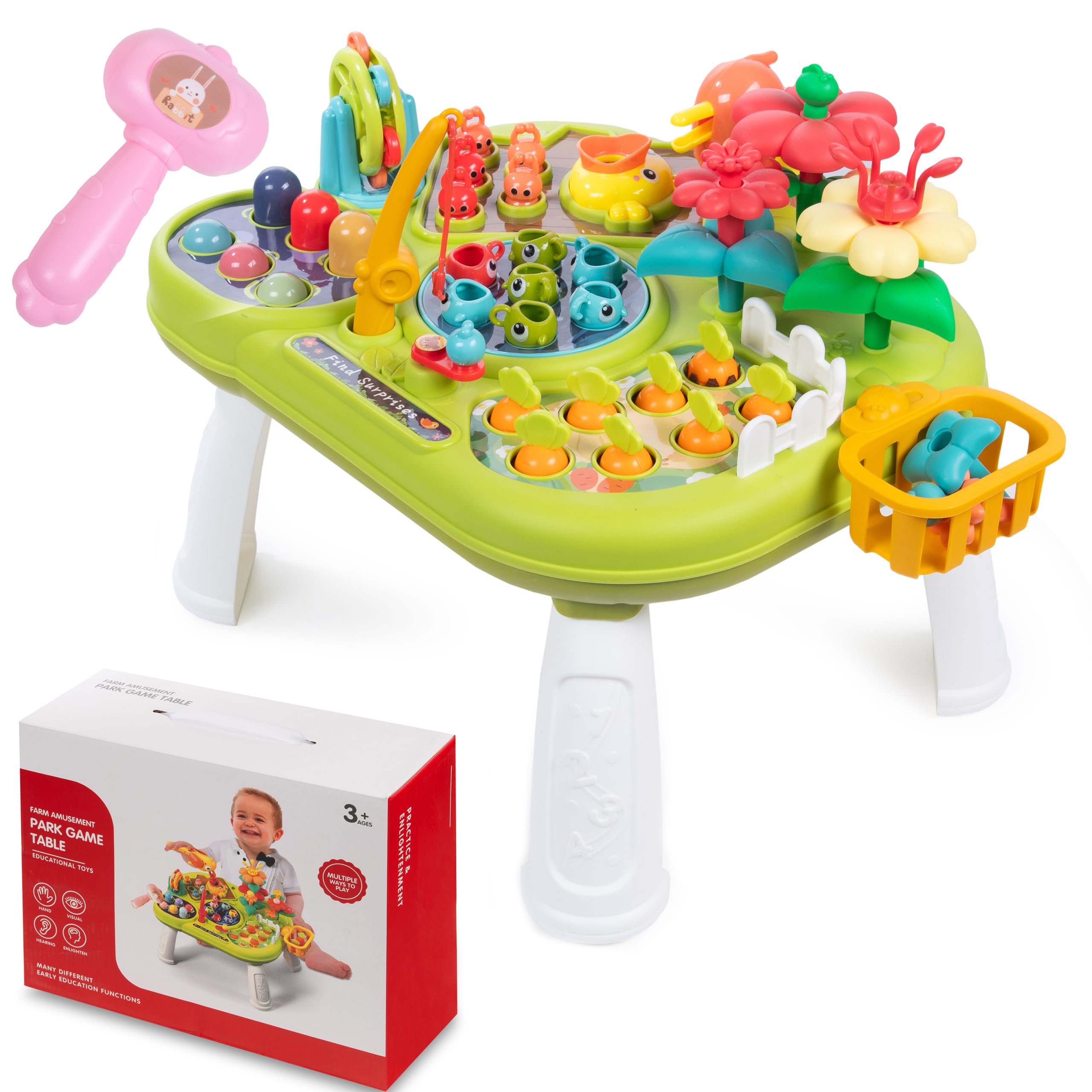 COIL Mesa de juego para niños a partir de 18 meses, mesa de juegos para bebés a partir de 1 año, mesa sensorial multifuncional e interactiva con efectos de sonido, mesa de actividad, mesa de actividad