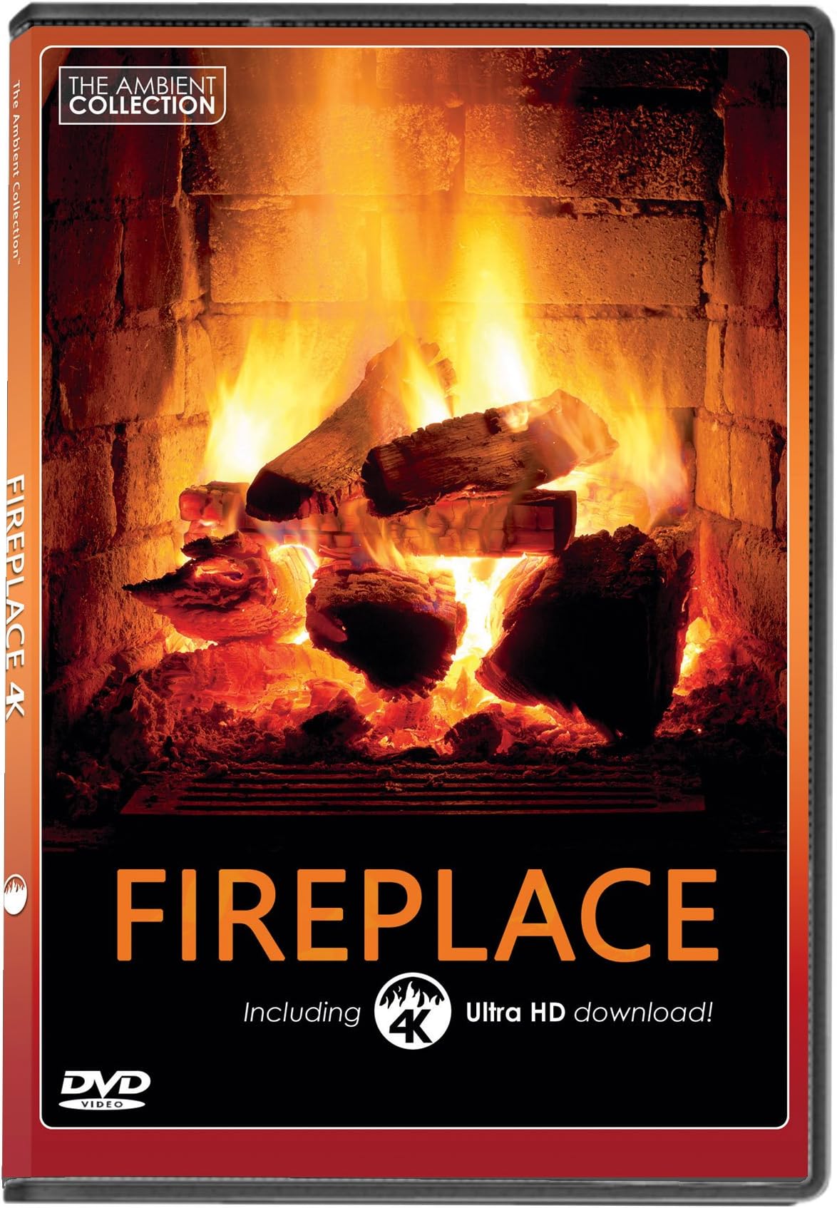 FIRE DVD : FIREPLACE with 4K ULTRA HD Download of Long Wood Fires with Burning Wood Sounds
