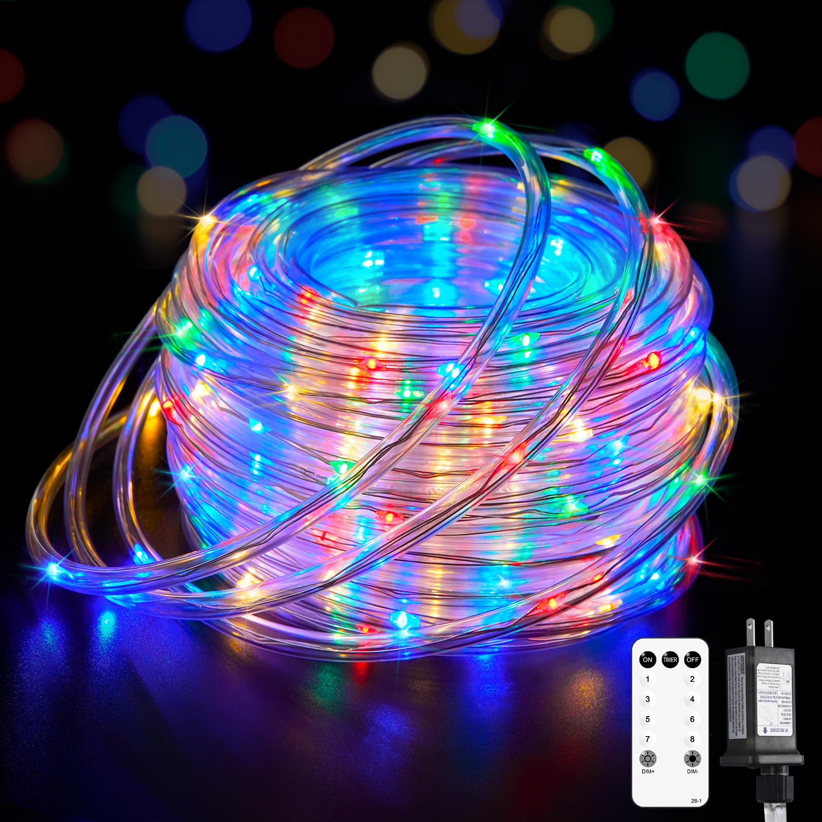 JMEXSUSS 200 LED Rope Lights for Outside Plug in, Outdoor Waterproof RV Awning Lights for Canopy Camper Camping Garden House RV Exterior Decoration(Multicolor)
