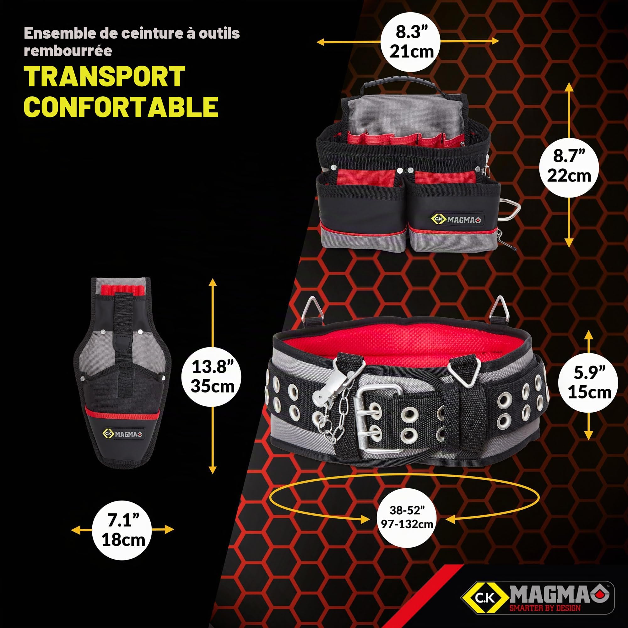 C.K Magma MA2738 Ceinture à Outils Rembourrée