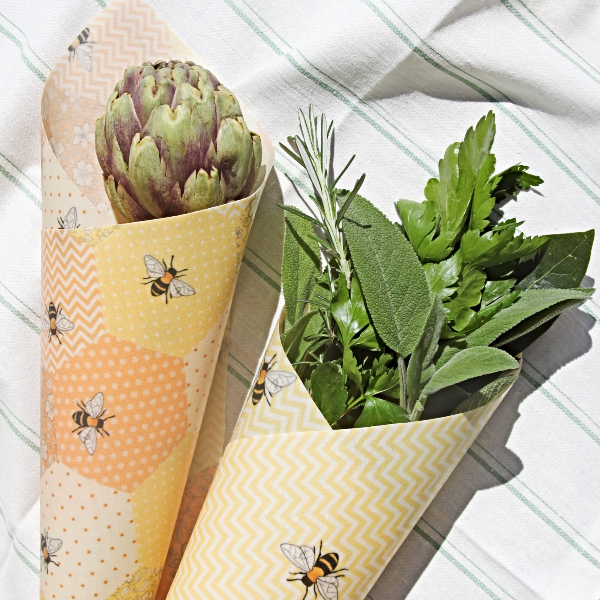 8 Involucri Cera D'Api Riutilizzabili - Per Conservazione Alimenti, Cotone Biologico - Foto 2