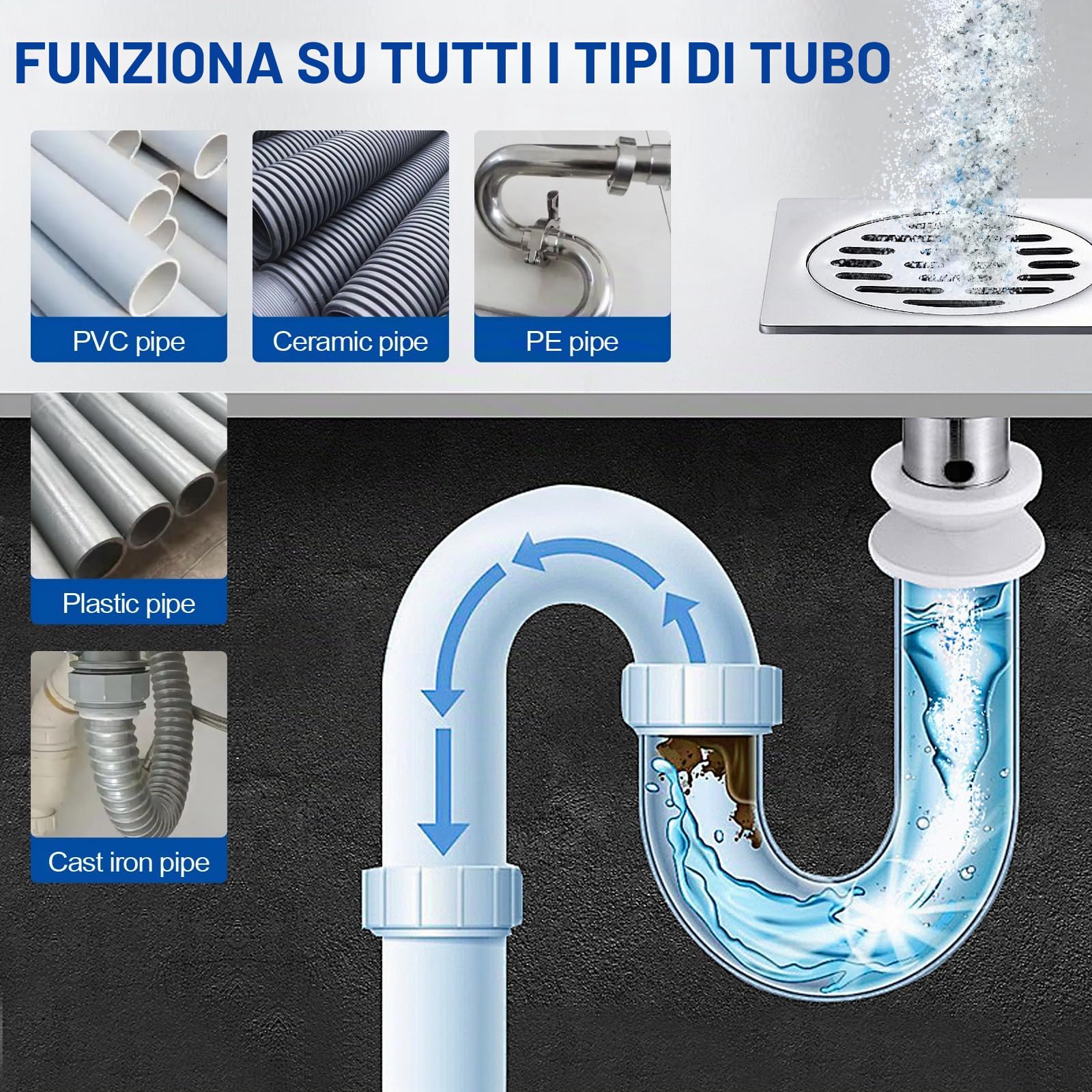 Bell Bird Crystal Lye - Apriscatole di idrossido di sodio, potente rimozione degli intasamenti per lavelli da bagno e cucina, scarichi e tubi doccia -Set di 2 Bottiglie