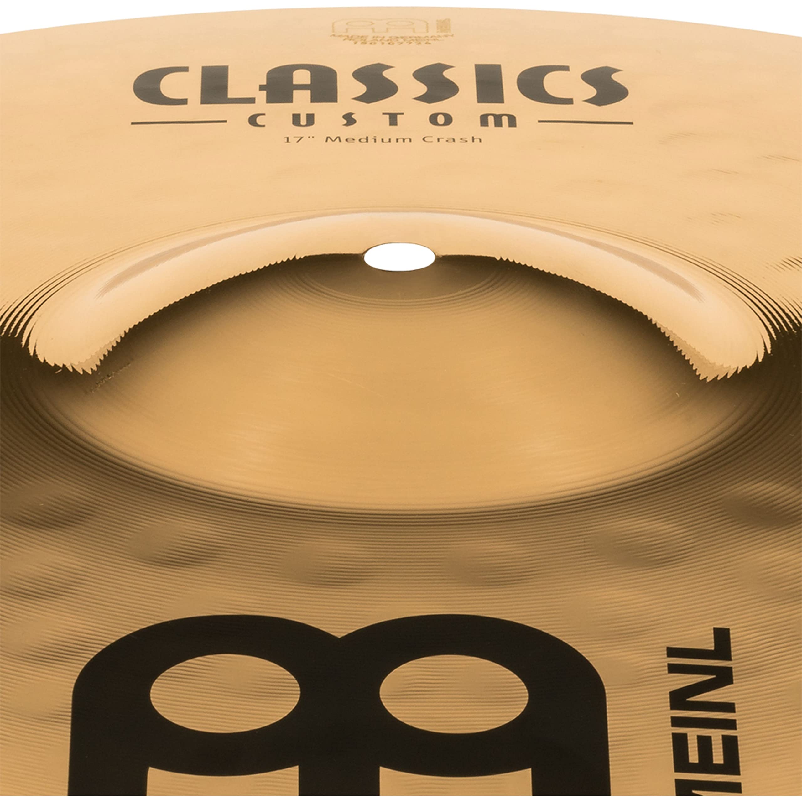 Meinl Cymbals Classics Custom Brilliant Plato Crash Medium de 17 pulgadas (43,18cm) Platillos de Batería - Pareja - Bronce B12, Acabado Brillante (CC17MC-B)