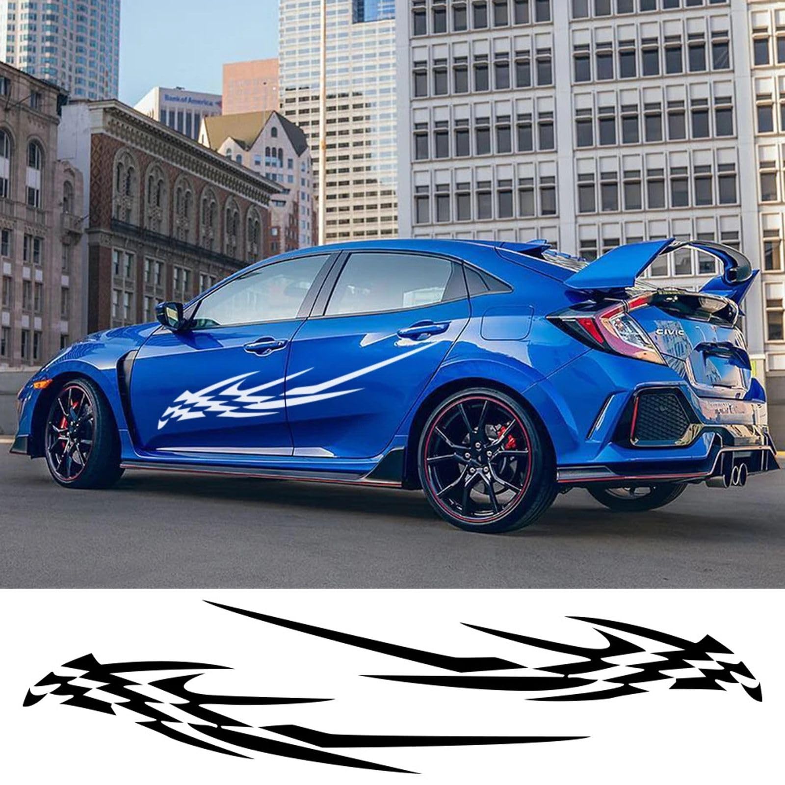 2szt 180x28cm Śmieszne Sport Wyścigi Tuning Naklejki samochodowe Auto Side Body DIY Naklejki winylowe Stylizacja Naklejki graficzne samochodu