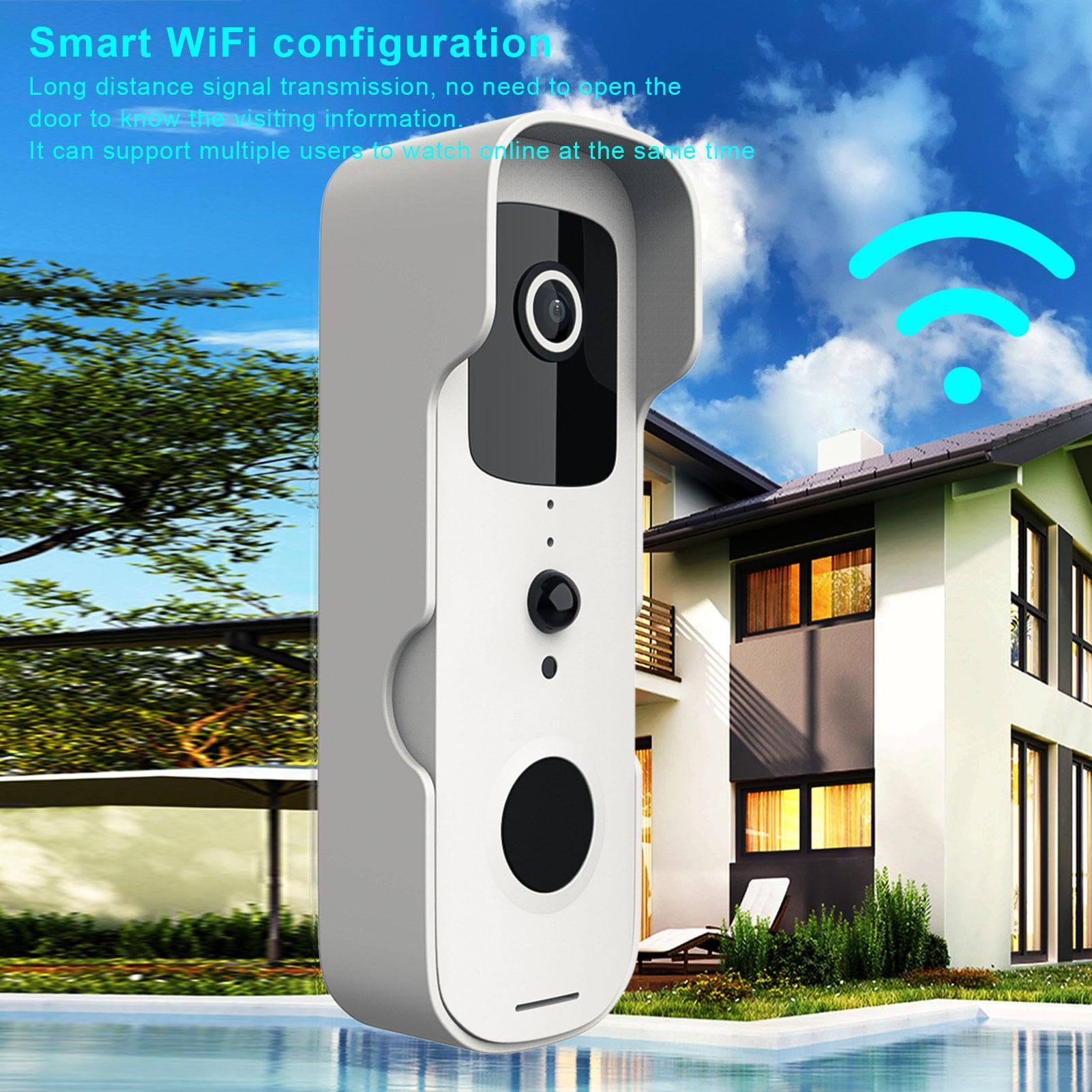 Cámara inteligente de timbre de puerta - Videoportero inalámbrico WiFi con