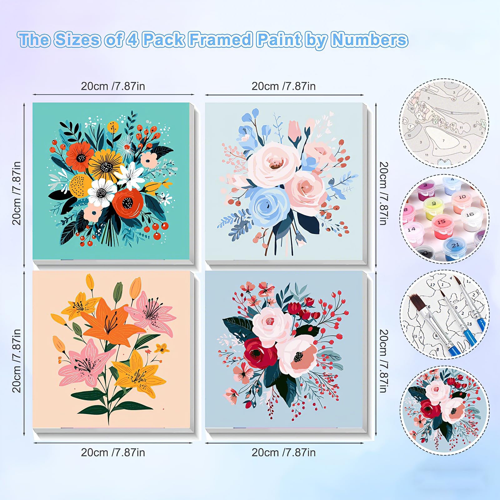 NEWENMO Maison Colorée Peinture par Numéros pour Débutant,Palmiers Peinture Numero Adulte,Fleurs Paint by Numbers,DIY Peintures à l'huile Kit,Bricolage Painting Acrylique pour Décor Maison 40x50cm