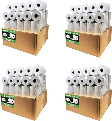 Miniatura 9 de 1000 rollos 2 14 pulgadas x 50 pies - Rollos de papel térmico para recibo de 225 pulgadas x 50 pies POScaja registradora se adapta a todos los
