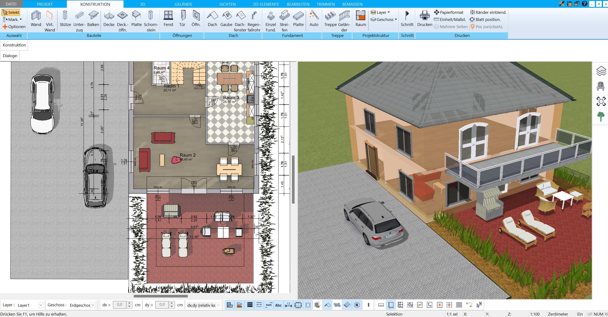 HausDesigner3D Professional 3 - Hausplaner & Architektur 3D CAD Software, Grundrissplanung, Raumplaner