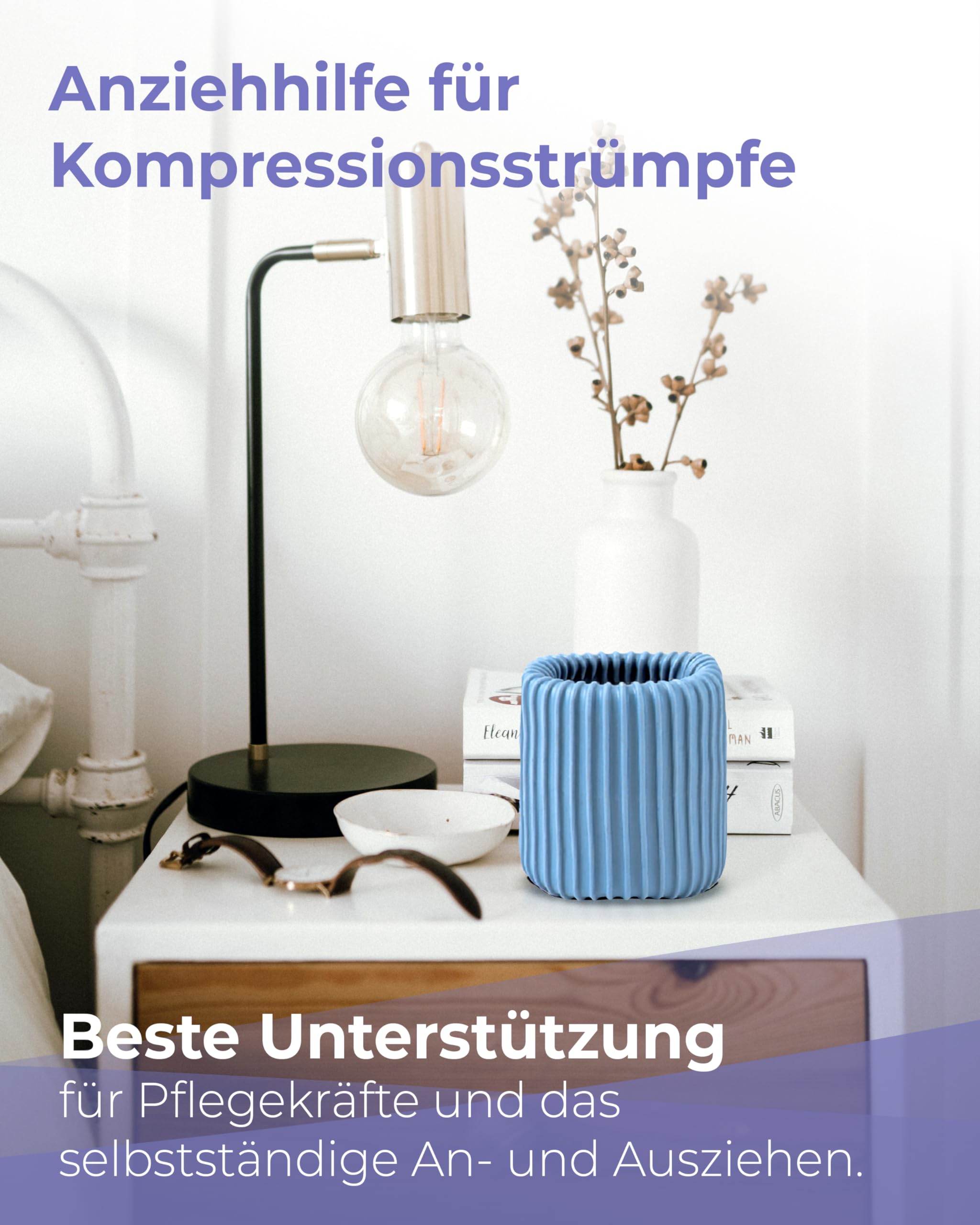 Sigvaris DOFF N' DONNER Set, Patentierte Anziehhilfe für Kompressionsstrümpfe - Strumpfanziehhilfe mit Cone und Manschette (DOFF N' DONNER ROLLY), Zum schmerzfreien Anziehen der Kompressionsstrümpfe | Patentierte Strumpfanziehhilfe, Mit Cone und Manschett