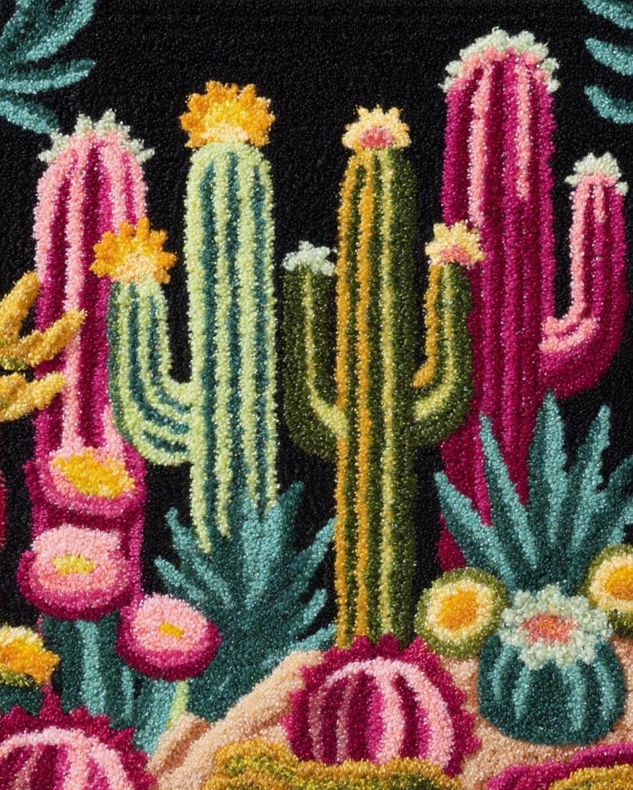 Wallphantom Desert Cactus Latch Hook Kits For Adults Beginners Rug,