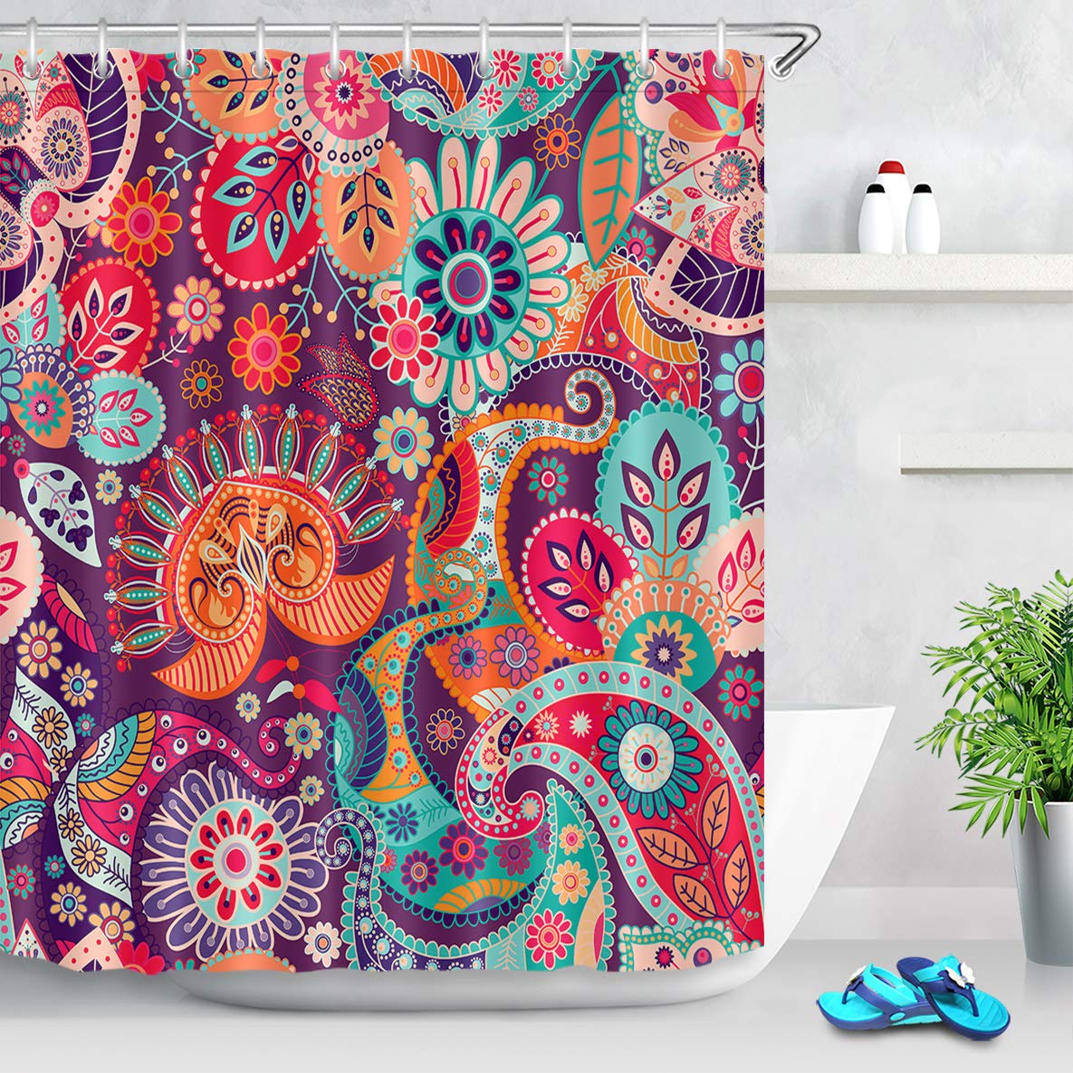 Paisley Print Shower Curtains Curtains & Drapes