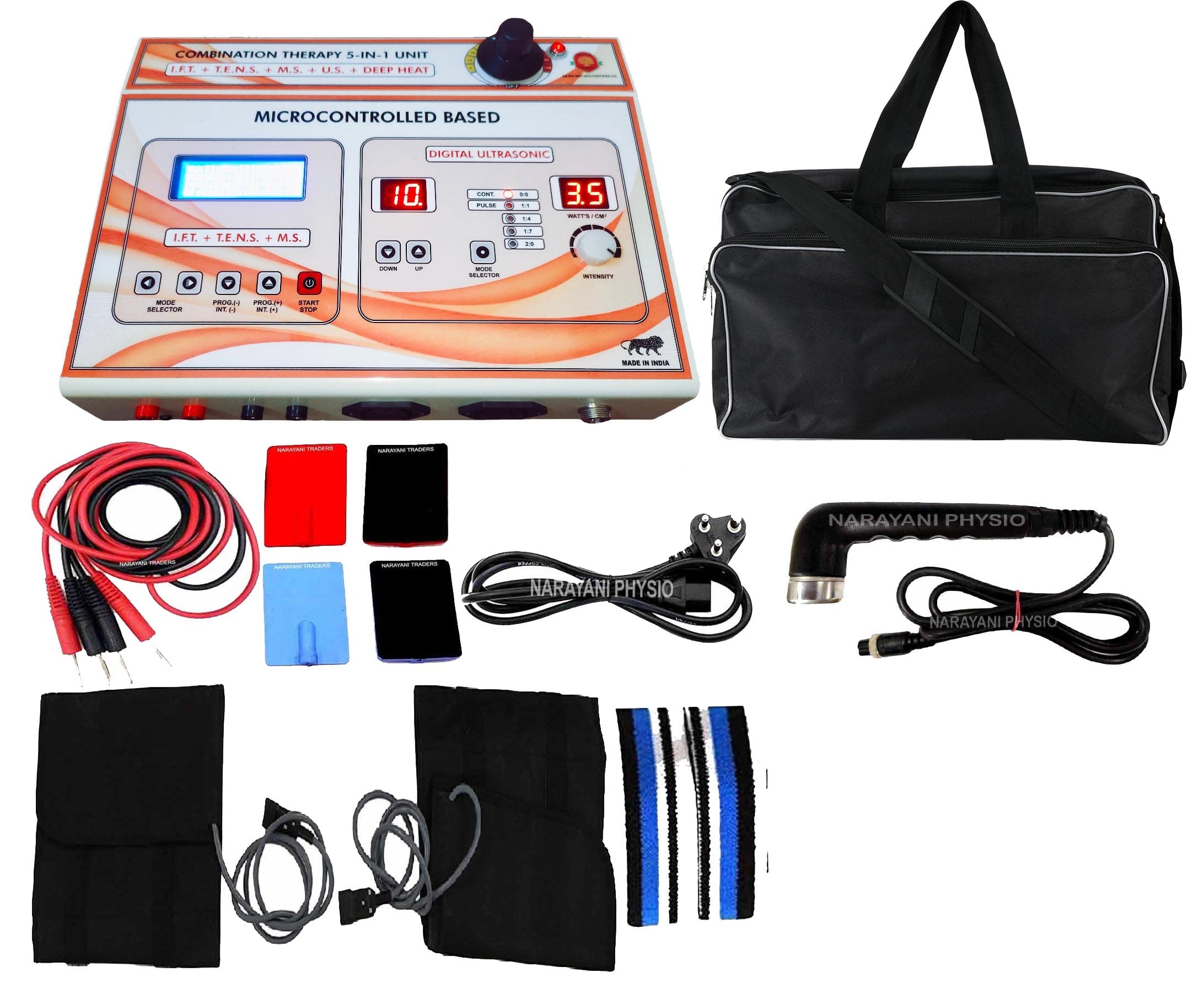 Narayani Traders Combination 5 In 1 Lcd 125 Programs Computerized Ift+ms+tens+us+deep Heat Machine |1 Year Warranty|