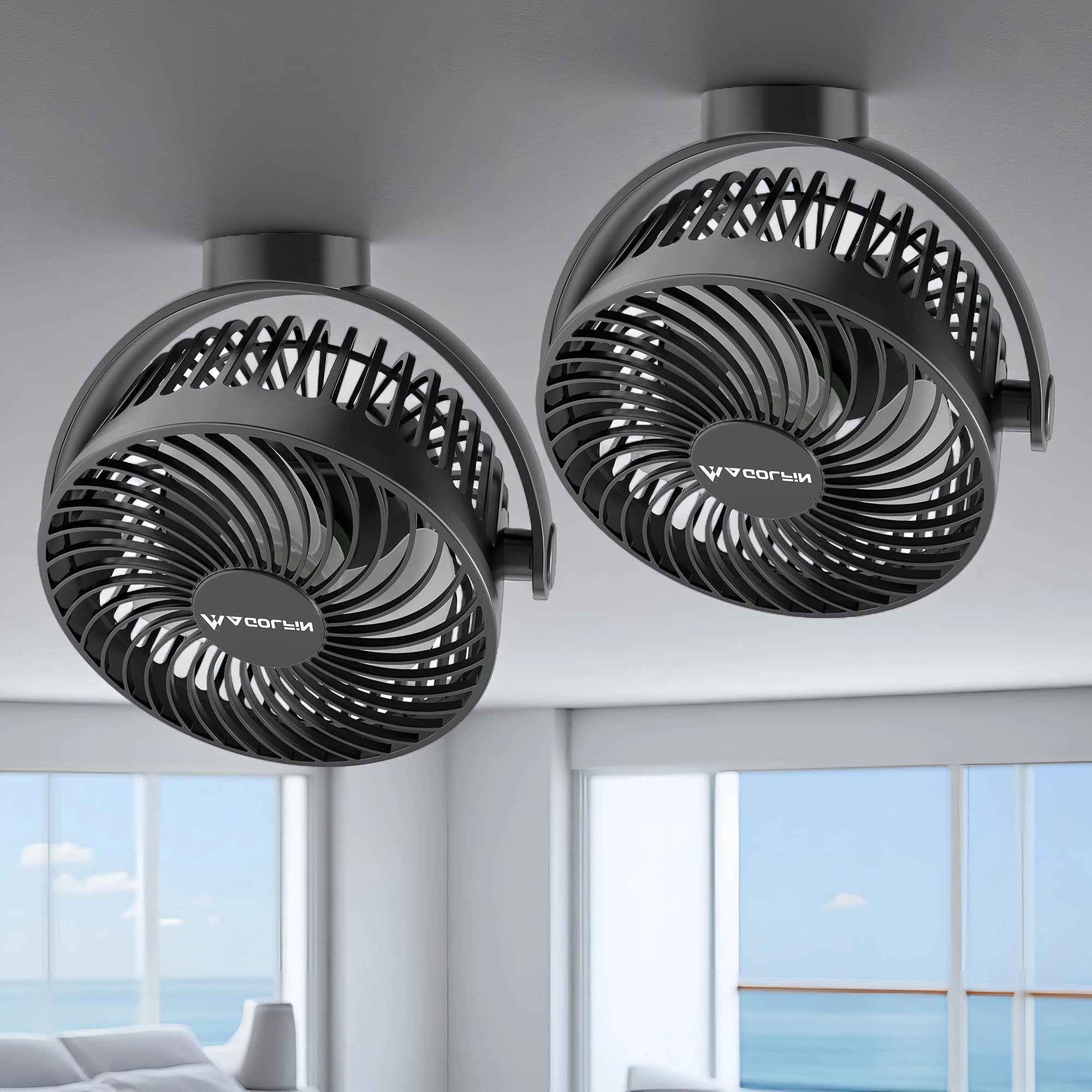 MAGOLFIN Magnetic Fan 2-Pack