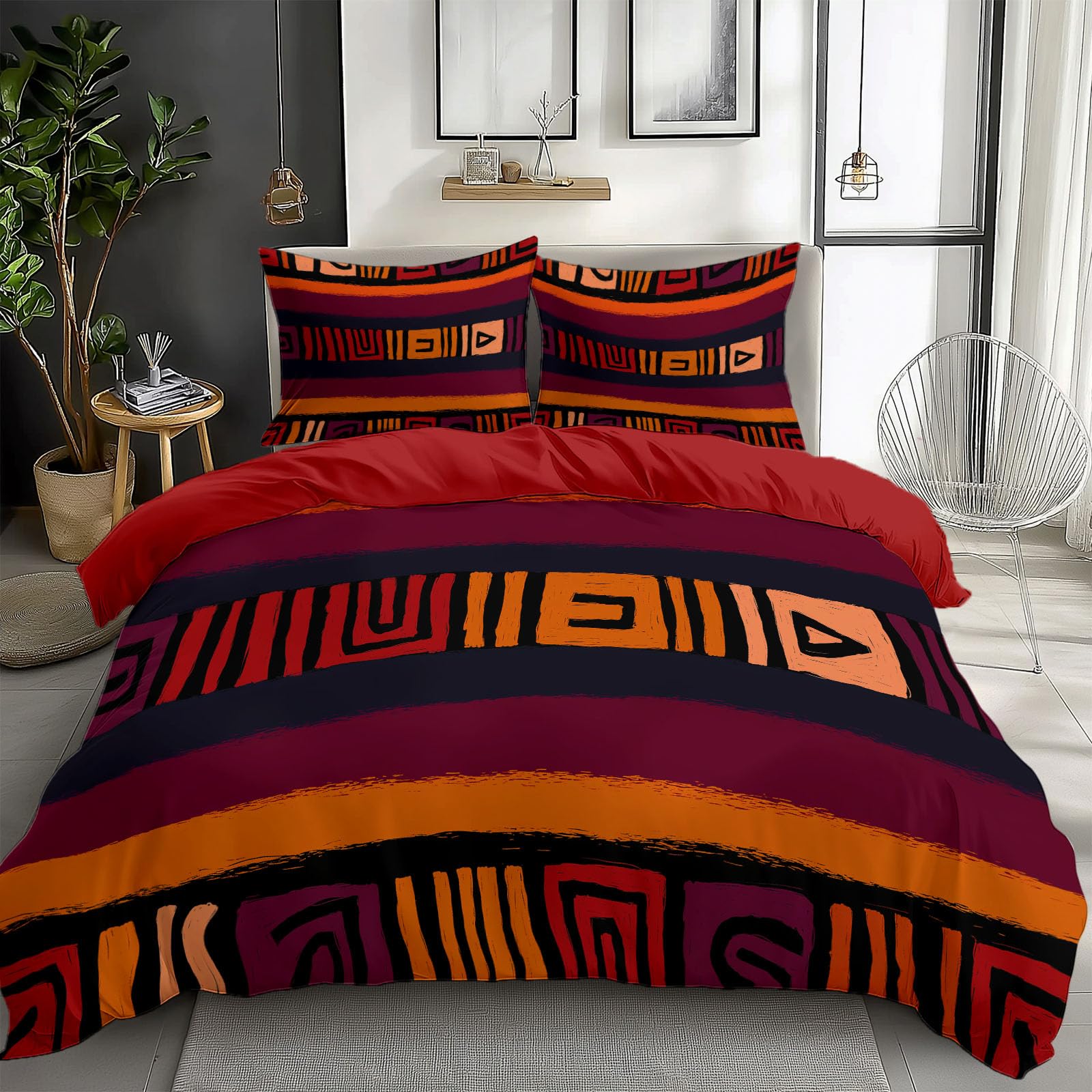 Juego de ropa de cama de tribus africanas, 240 x 220 cm