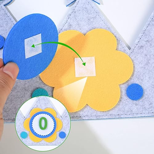 Miniatura 3 de Calcomanías 3D para niños y niñas, corona de tela, regalo de fiesta, decoración de cumpleaños, corona de 0 a 9 números reemplazables