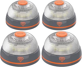 Pack of 4 Hero Driver LED Beacon V16 Connected and Geolocated – Certified by the DGT – Connectivity Included until 2040 – Emergency Car – Mandatory from 2026 – Vodafone SIM Card Free