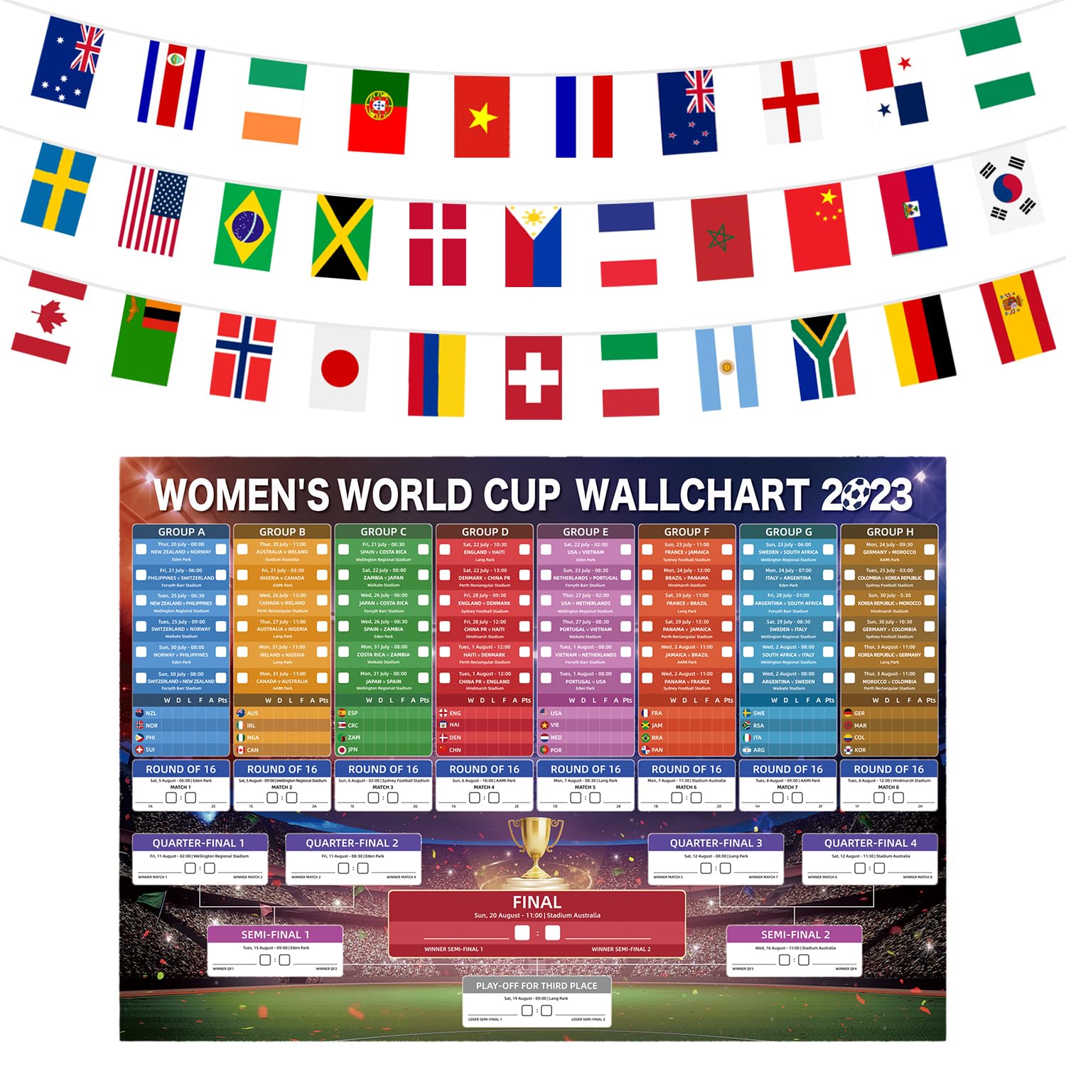 World Cup 2023 Wall Chart