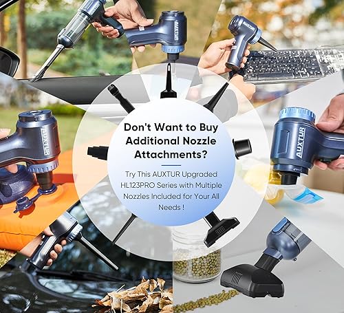 Vista 14 de Aspiradora de mano sin cable 3 en 1, motor sin escobillas de alta potencia, 12000 PA, aspiradoras de súper potencia de succión, limpiador pequeño