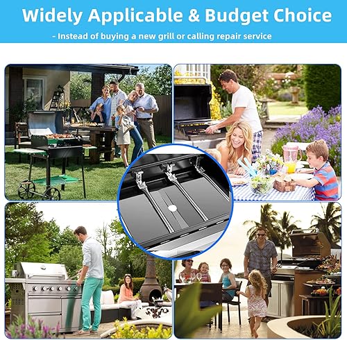 Miniatura 7 de Bandeja de grasa de repuesto para parrilla con bandeja de recepción, bandeja de goteo universal ajustable de 25 a 34 pulgadas, bandeja de grasa de