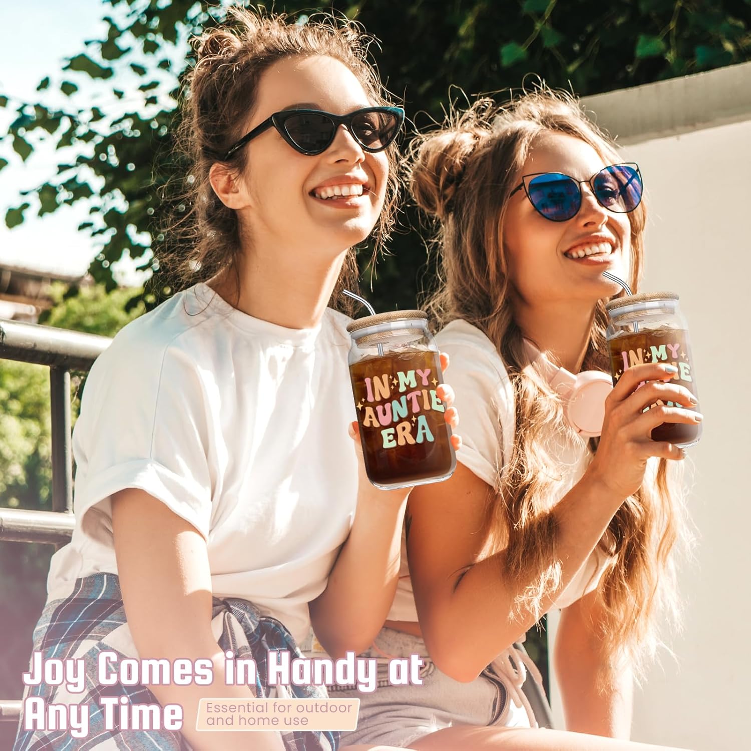 Mothers Day Gifts for Auntie from Niece - Birthday Christmas Day Gifts for New Auntie, To Be Auntie, Aunt Announcement, Promoted To Aunt - 16 Oz Can Coffee Glass - Image 4