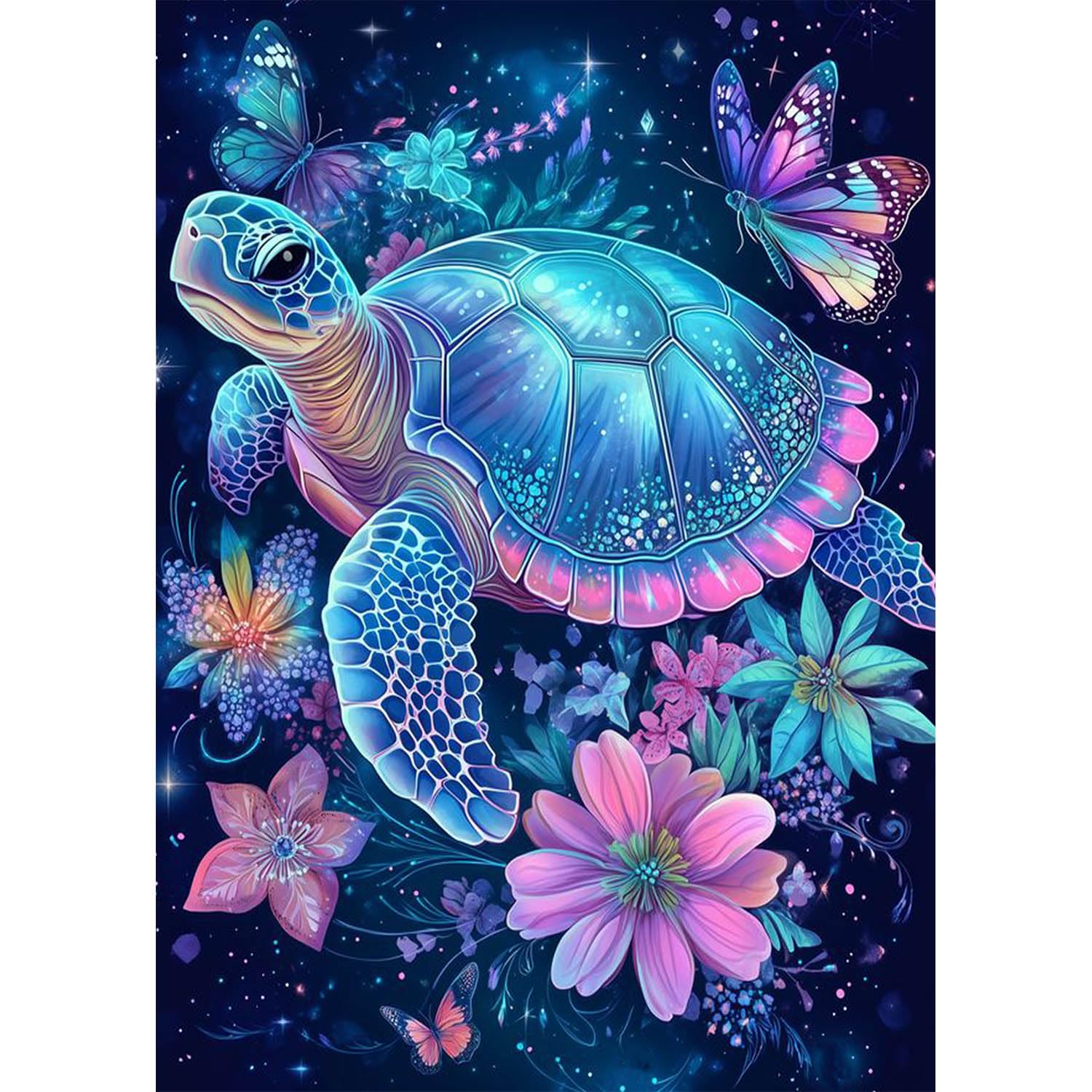 Yanfairy Turtle Diamond Art Painting Kits for Adults, Full Drill Diamond Dots Paintings for Beginners, Round 5D Paint with Diamonds Pictures Gem Art Painting Kits DIY Crafts Kits 12x16inch