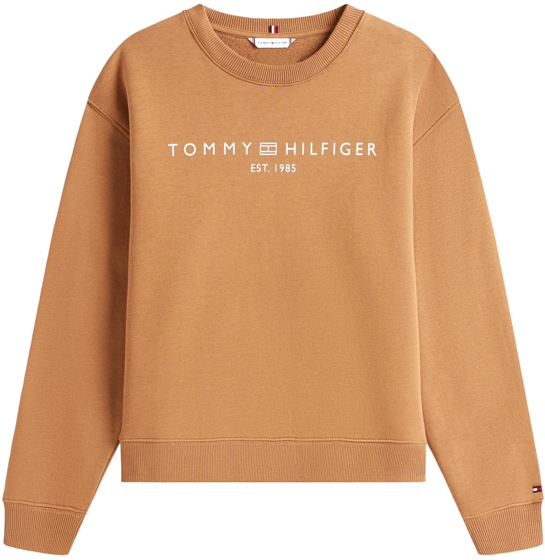 Tommy Hilfiger Sudadera Mujer sin Capucha, Marrón (Hickory), M