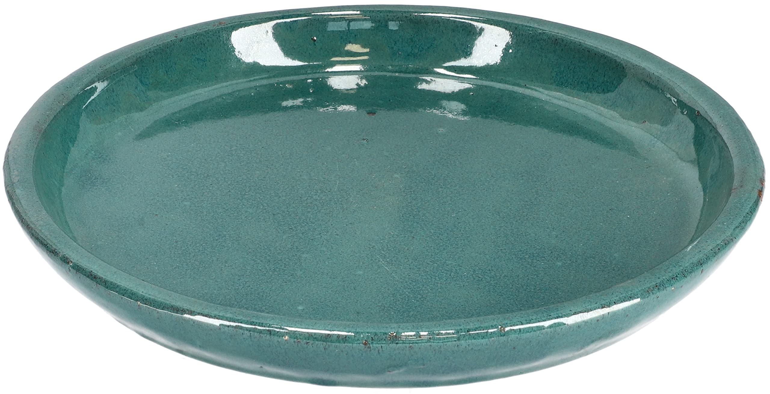 KOTARBAU® Garten Blumentopf ⌀ 31cm Keramik glasiert Türkisfarben mit Tropfschale