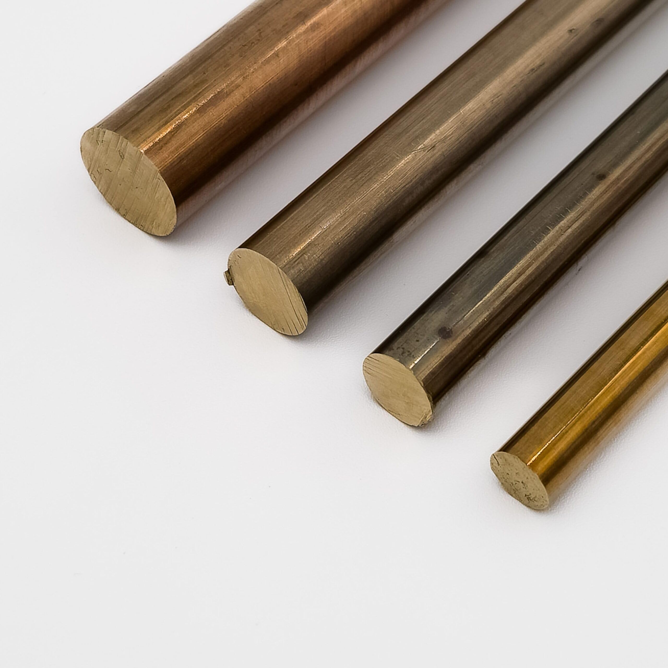 Alubronze CuAl10Ni5Fe4 CW307G, aste rotonde, diametro 8-15 mm, lunghezza 50-2000 mm, profilo rotondo, asta in bronzo per applicazioni di costruzione, bronzo resistente alla corrosione