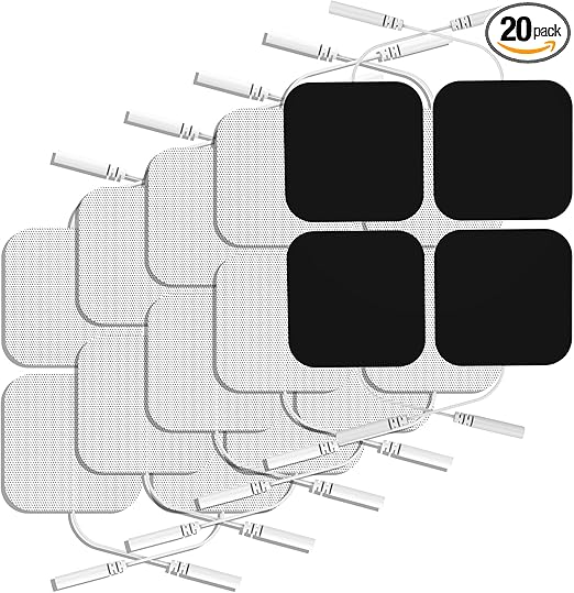 TENS Unit Replacement Pads, NURSAL Reusable TENS Electrode Pads 2x2 20pcs with Upgraded Self-Stick Performance for Electrotherapy, Compatible with AUVON TENS, TENS 7000