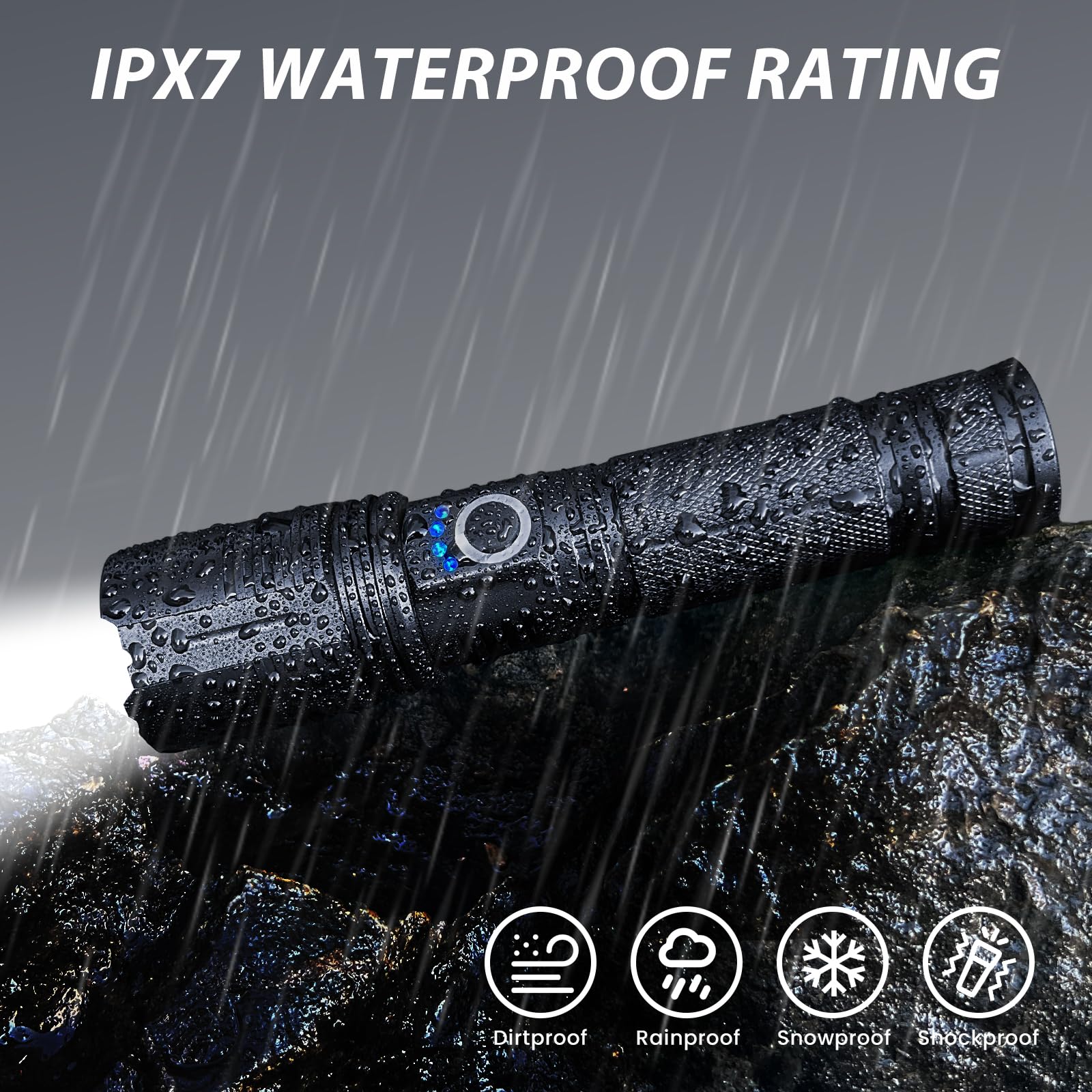 THY TRY Paquete de 2 linternas recargables de 99000 lúmenes altos, linternas recargables superbrillantes para el hogar, luz de flash de alta potencia con 5 modos para actividades al aire libre