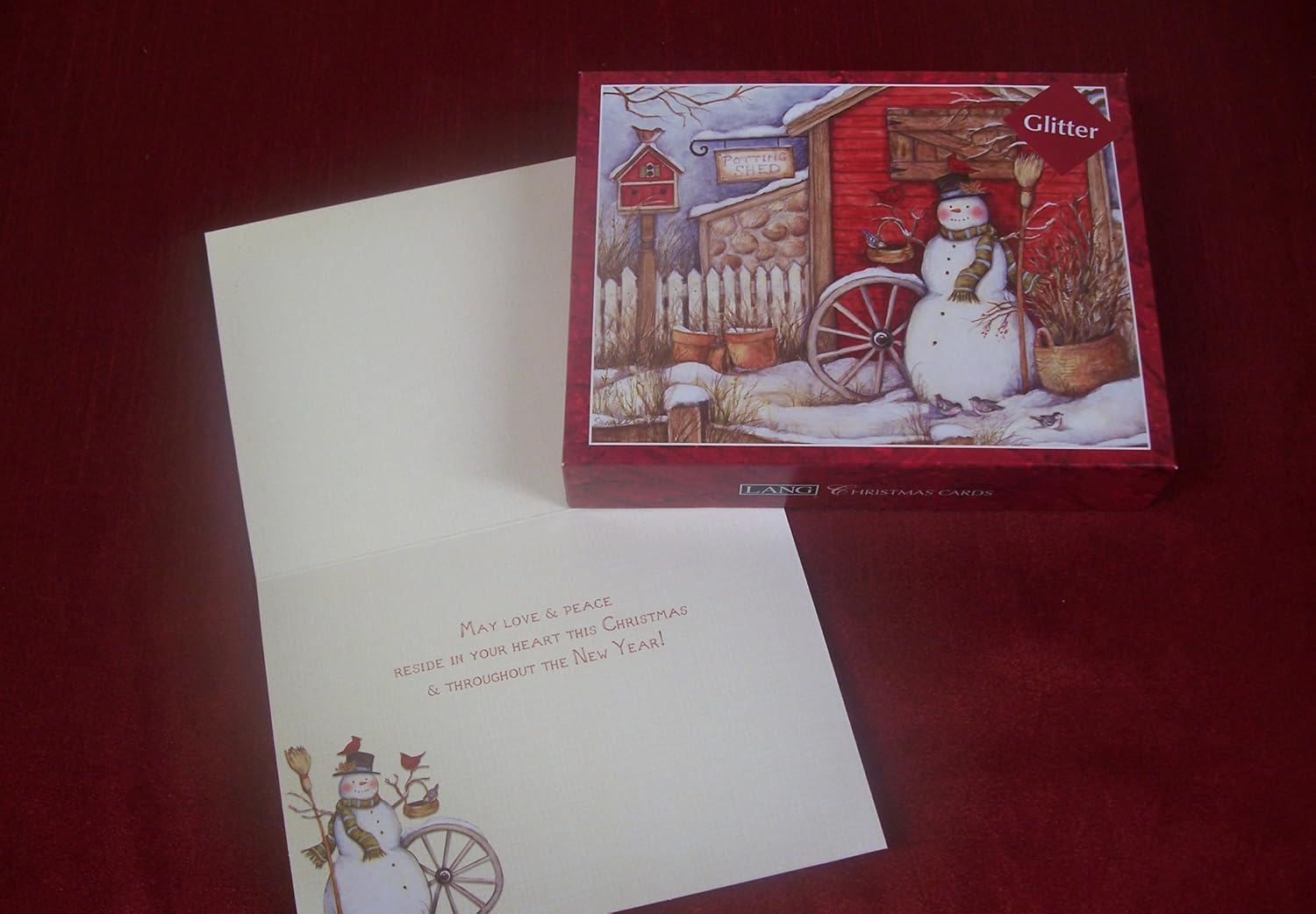 Boxed Christmas Cards by LANG "WINTER BARN" w/ beautiful