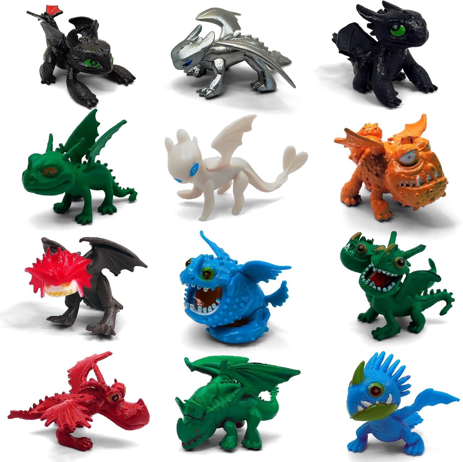 Toysvill Inspired by How to Train Your Dragons Collection (Set 12 pcs) - Mini Action Figures, Cake Toppers