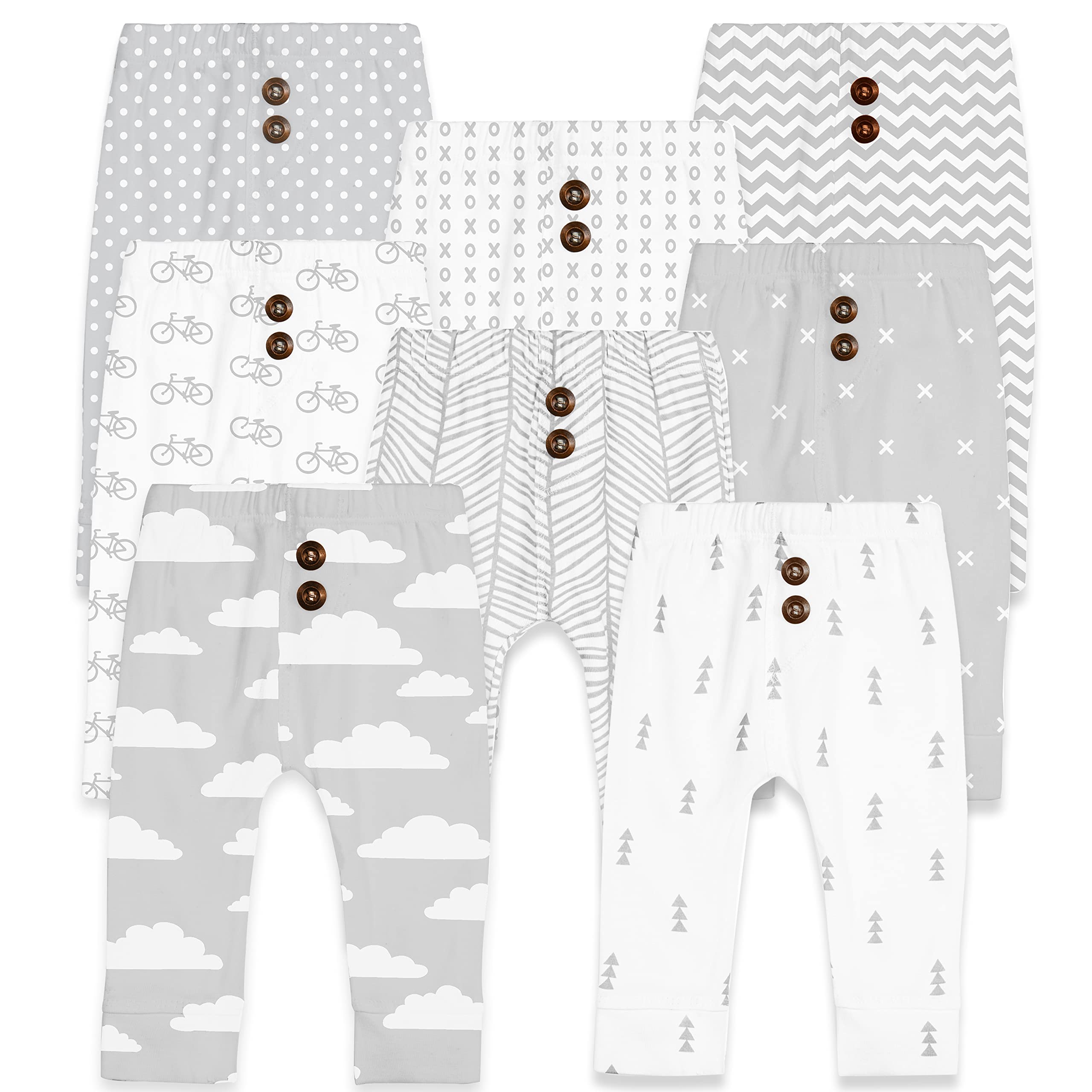 BaeBae Goods Grey Clouds Baby Pants Set (3-6 Months)