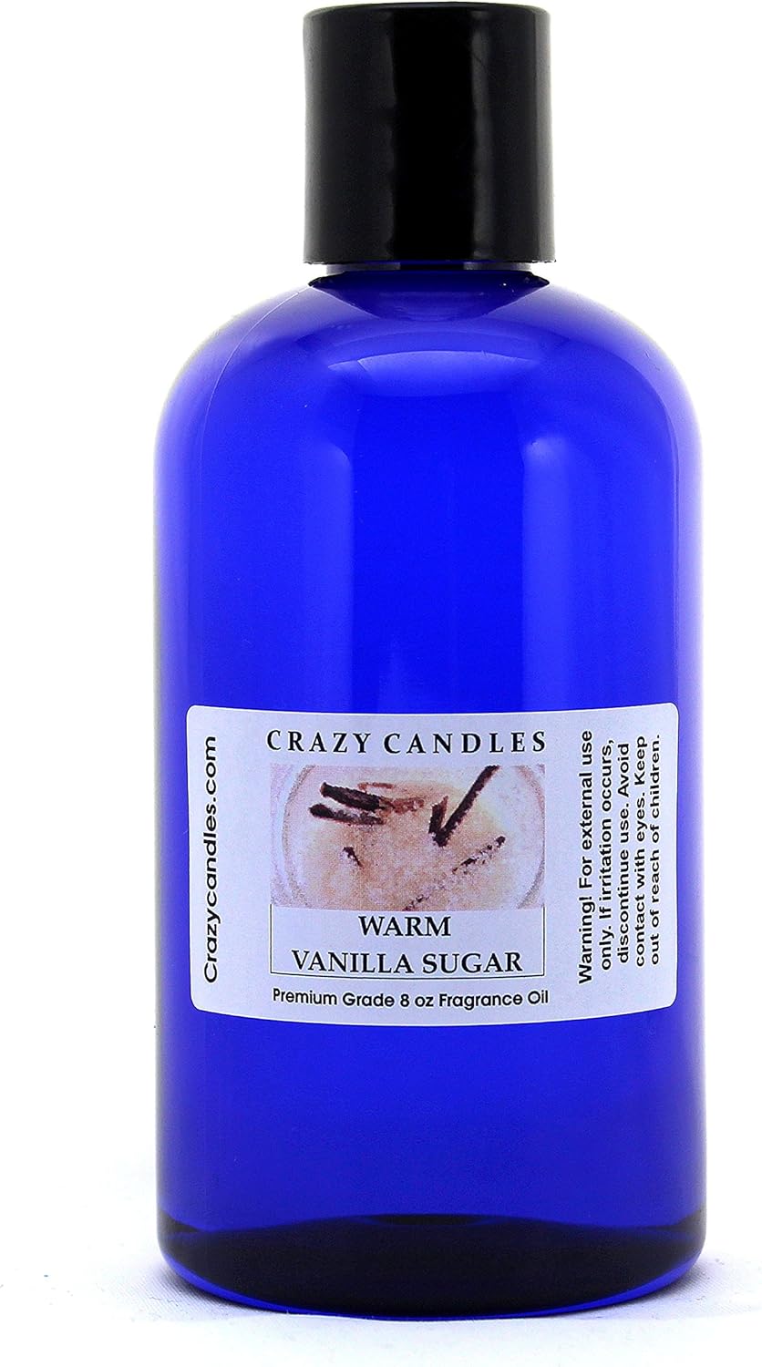 Crazy Candles 8oz Warm Vanilla Sugar Bottle 8 Fl Oz Each (237ml) Premium Grade Scented Fragrance Oil