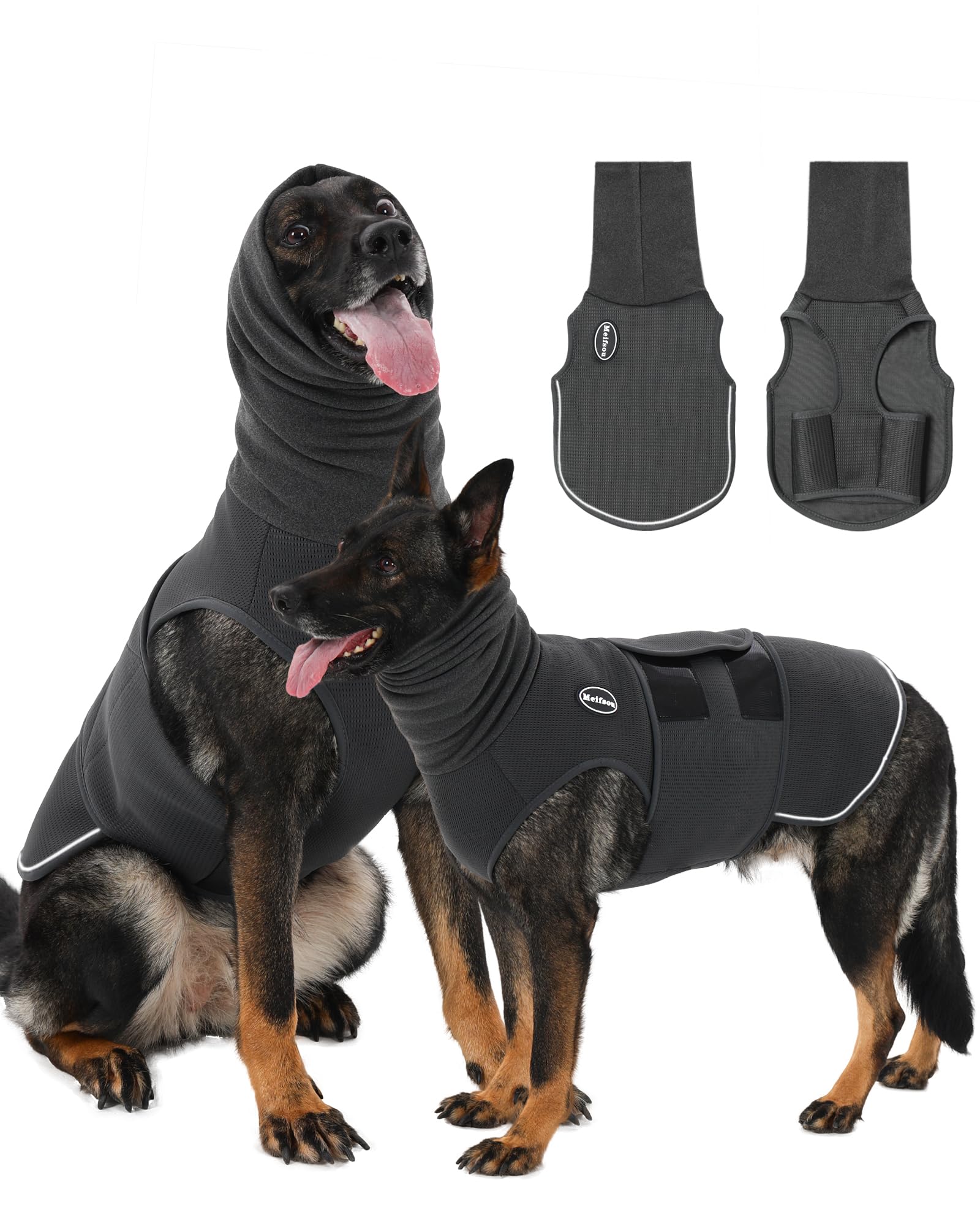 Photo 1 of Meifsou Dog Anxiety Vest with Hood - Grey, XXX-Large