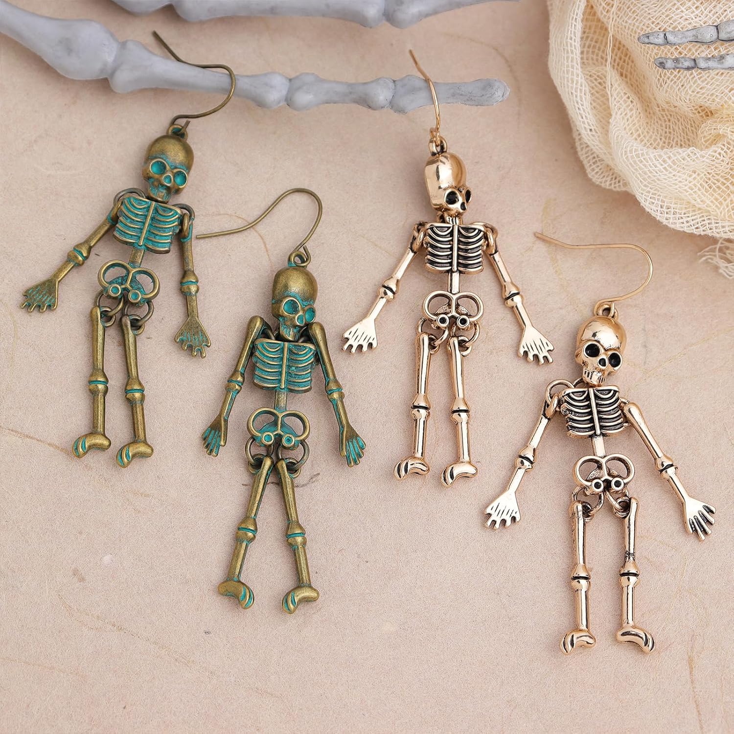 Halloween Skull Skeleton Drop Dangle Earrings for Women, Punk Gothic Party Holiday Stainless Steel Earing Accessories Fashion Costume Jewelry Gift - Image 7