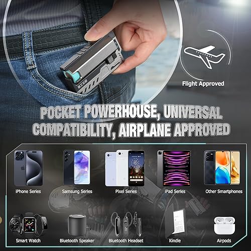 Miniatura 5 de Funda de cargador portátil, cargador de batería portátil, diseño de estilo táctico, carcasa de cargador de batería portátil de 20 W USB-C para carga