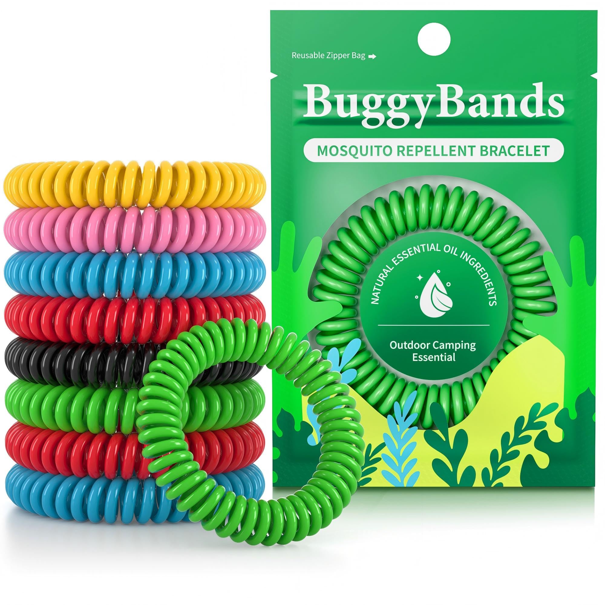 BuggyBands 36 Pack DEET-Free Mosquito Repellent Bracelets for Adults &amp; Kids