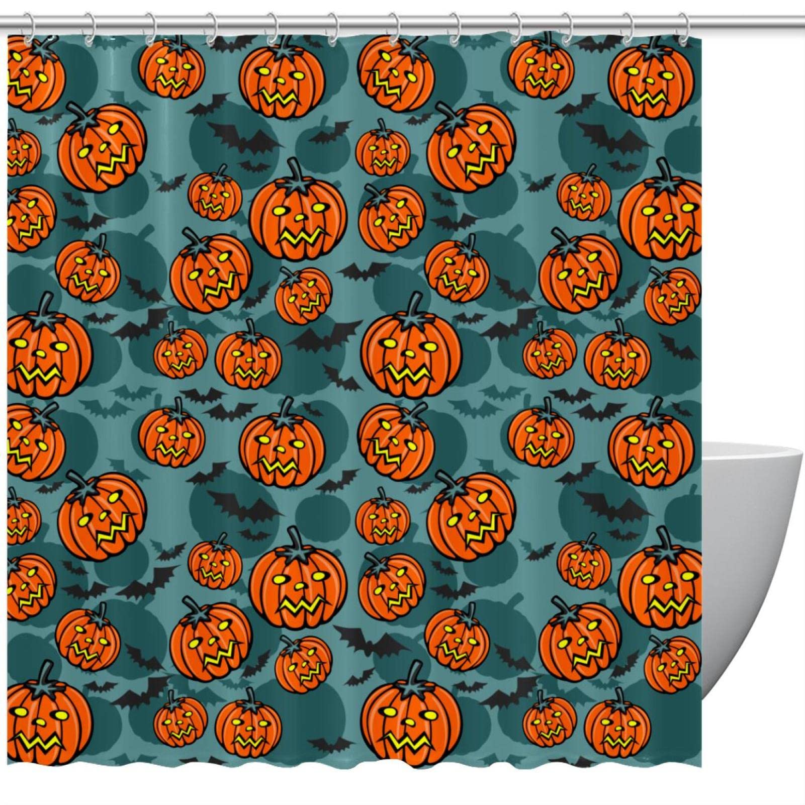 Rideau de douche Halloween citrouille pour transformer votre bain d'ambiance automnale