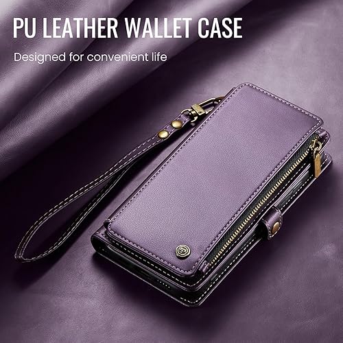 Miniatura 7 de Defencase Funda para Samsung Galaxy S22, bloqueo RFID, para Galaxy S22 para mujeres y hombres con tarjetero y correa magnética de piel sintética