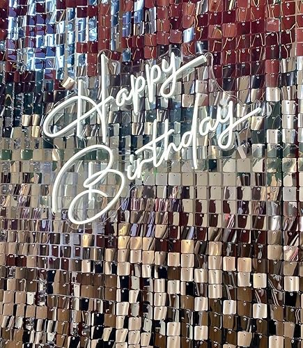 Miniatura 7 de FlavorThings Easy Setup - Paneles de fondo de pared brillantes de lentejuelas plateadas de 24 paneles para decoración de fiestas para bodas,