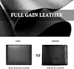 Genuine Leather Mens Wallet, RFID Blocking Bifold Wallet for Men with ID Window, 11 Card Slots, Husband Birthday Anniversary, Dad Fathers Day Gift (Black)