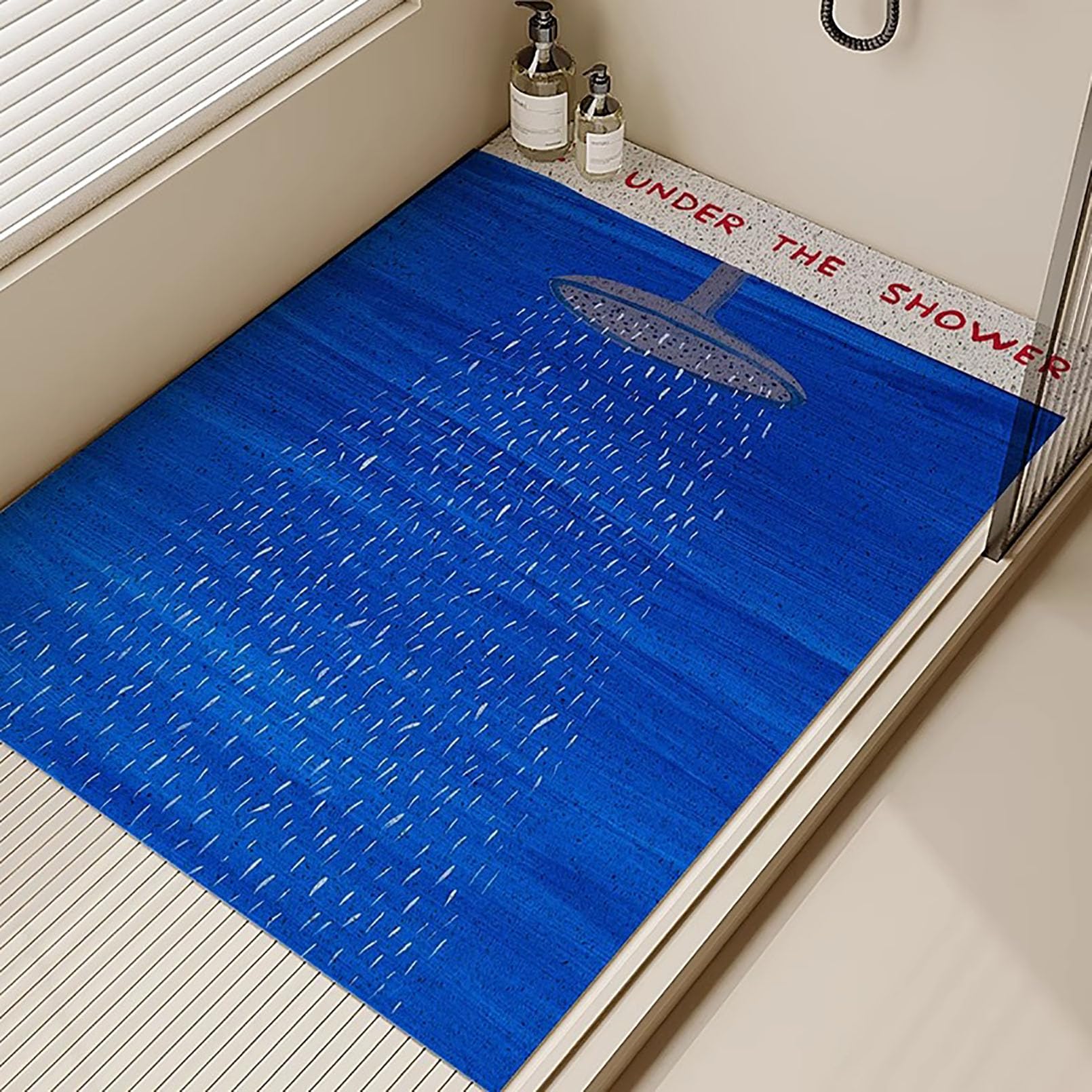 Pedana doccia antiscivolo 90x140 Modello bagno Tappeto doccia antiscivolo Morbido e confortevole PVC Adatto bagni moderni, Alta permeabilità all'acqu