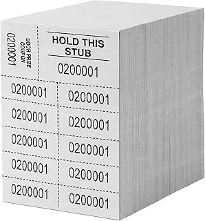 Auction Tickets - 500 Sheets - 10 Numbers per Sheet (White)