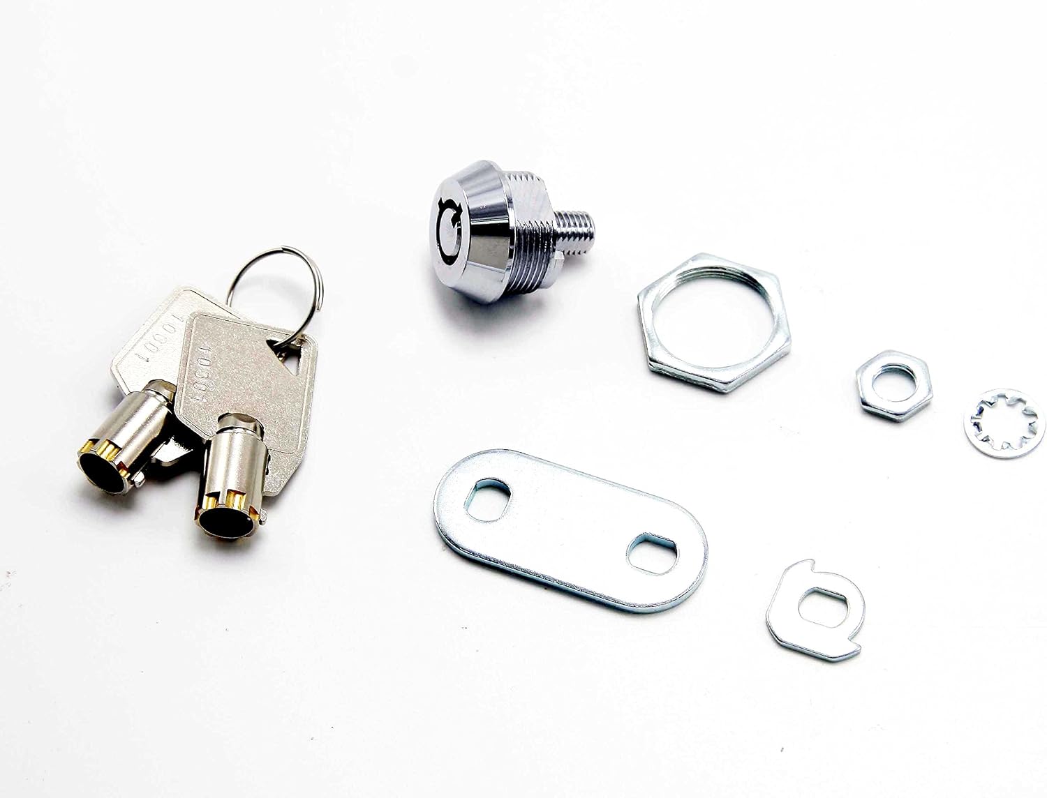 Kingsley Tubular Cam Lock with 3/8" Cylinder-Chrome Finish, Keyed Alike image 2