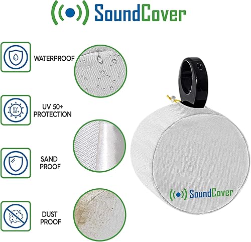 Miniatura 5 de Cubiertas de altavoz de torre de vigilia marina 600D impermeables blancas  Grande (14 pulgadas de alto x 14 pulgadas de ancho x 12.8 pulgadas de