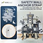 BOWHAUS Extra Large 80-Inch Tall Cat Tree w/Widened Perch for Large Cats, Big Cat Tower Indoor, Modern Multi-Level Activity Tower with Scratching Posts, Condos, Paniers, Hammock, Scratchings Ramps