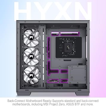 H1 ATX PC Case - Pre-Installed 7 PWM ARGB Fans Dual Chamber Mid Tower Gaming PC Case with Type-C Simultaneous Installation of 3X 360mm Cooler (Black H1)